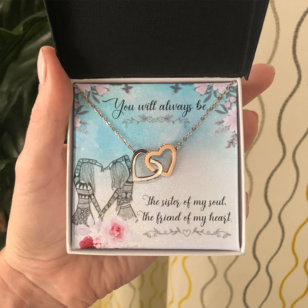 To Soul Sister - You will always be - Interlocking Hearts Necklace - JustFamilyThings