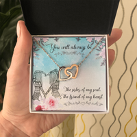 Load image into Gallery viewer, To Soul Sister - You will always be - Interlocking Hearts Necklace - JustFamilyThings
