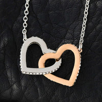 Load image into Gallery viewer, to my daughter from mom - i promise you - Interlocking Hearts Necklace - JustFamilyThings
