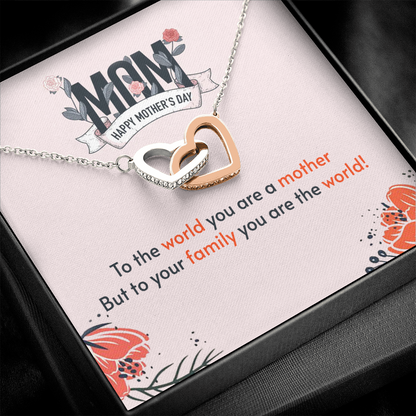 to the world you are a mother - Interlocking Hearts Necklace - JustFamilyThings