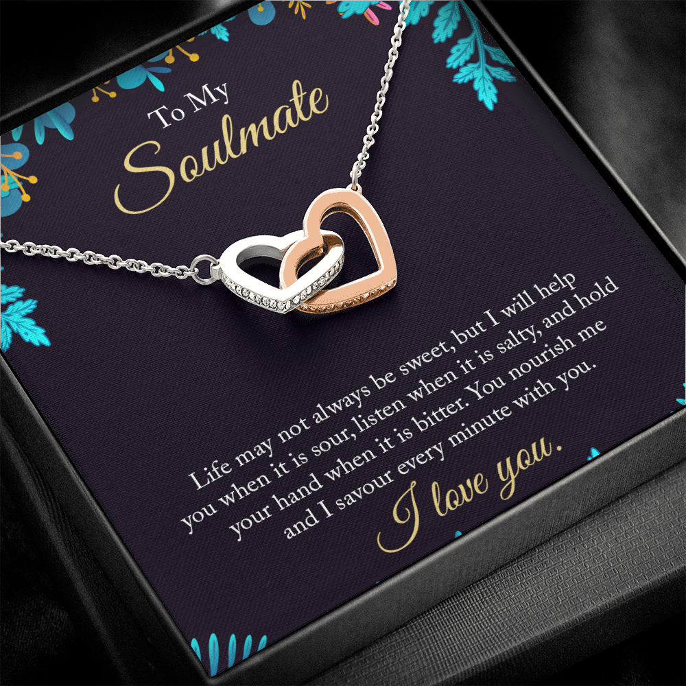 To My Soulmate - life may not always be sweet - Interlocking Hearts Necklace - JustFamilyThings