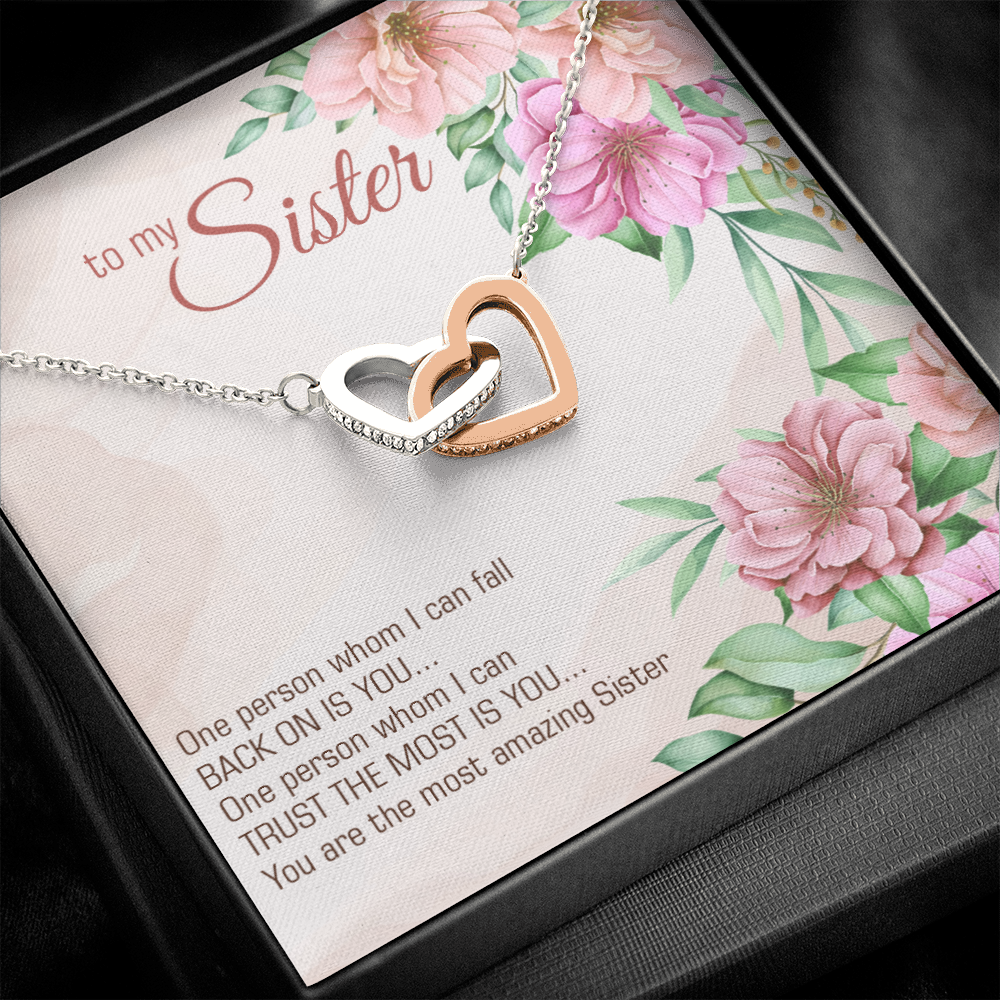 To My Sister - Interlocking Hearts Necklace - JustFamilyThings