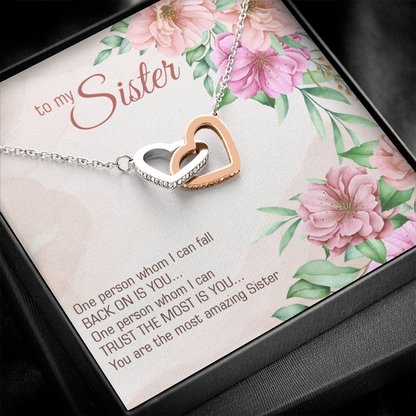 To My Sister - Interlocking Hearts Necklace - JustFamilyThings