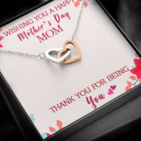 Load image into Gallery viewer, Wishing you a happy Mother&#39;s day - Interlocking Hearts Necklace - JustFamilyThings
