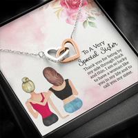 Load image into Gallery viewer, To A Very Special Sister - Interlocking Hearts Necklace - JustFamilyThings
