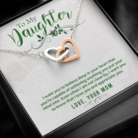 Load image into Gallery viewer, To my Daughter from Mom - I want you to believe - Interlocking Hearts Necklace - JustFamilyThings
