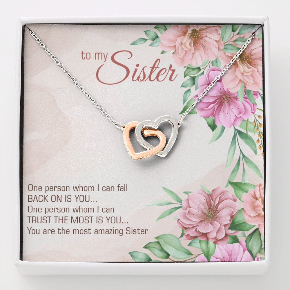 To My Sister - Interlocking Hearts Necklace - JustFamilyThings
