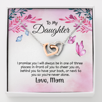 Load image into Gallery viewer, to my daughter from mom - i promise you - Interlocking Hearts Necklace - JustFamilyThings
