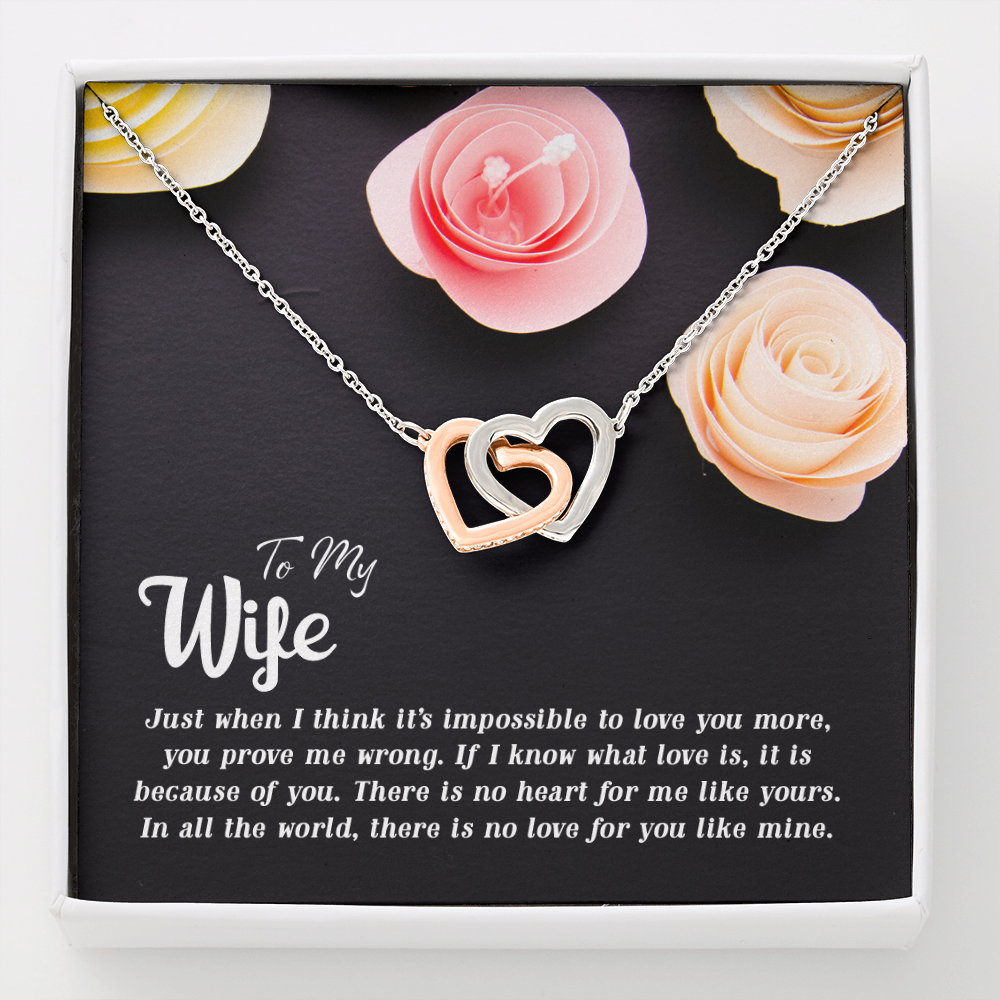 To my Wife - Just when I think it's impossible to love you more - Interlocking Hearts Necklace - JustFamilyThings