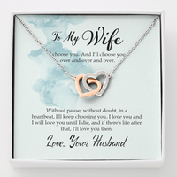 Load image into Gallery viewer, To my wife - I choose you - Interlocking Hearts Necklace - JustFamilyThings
