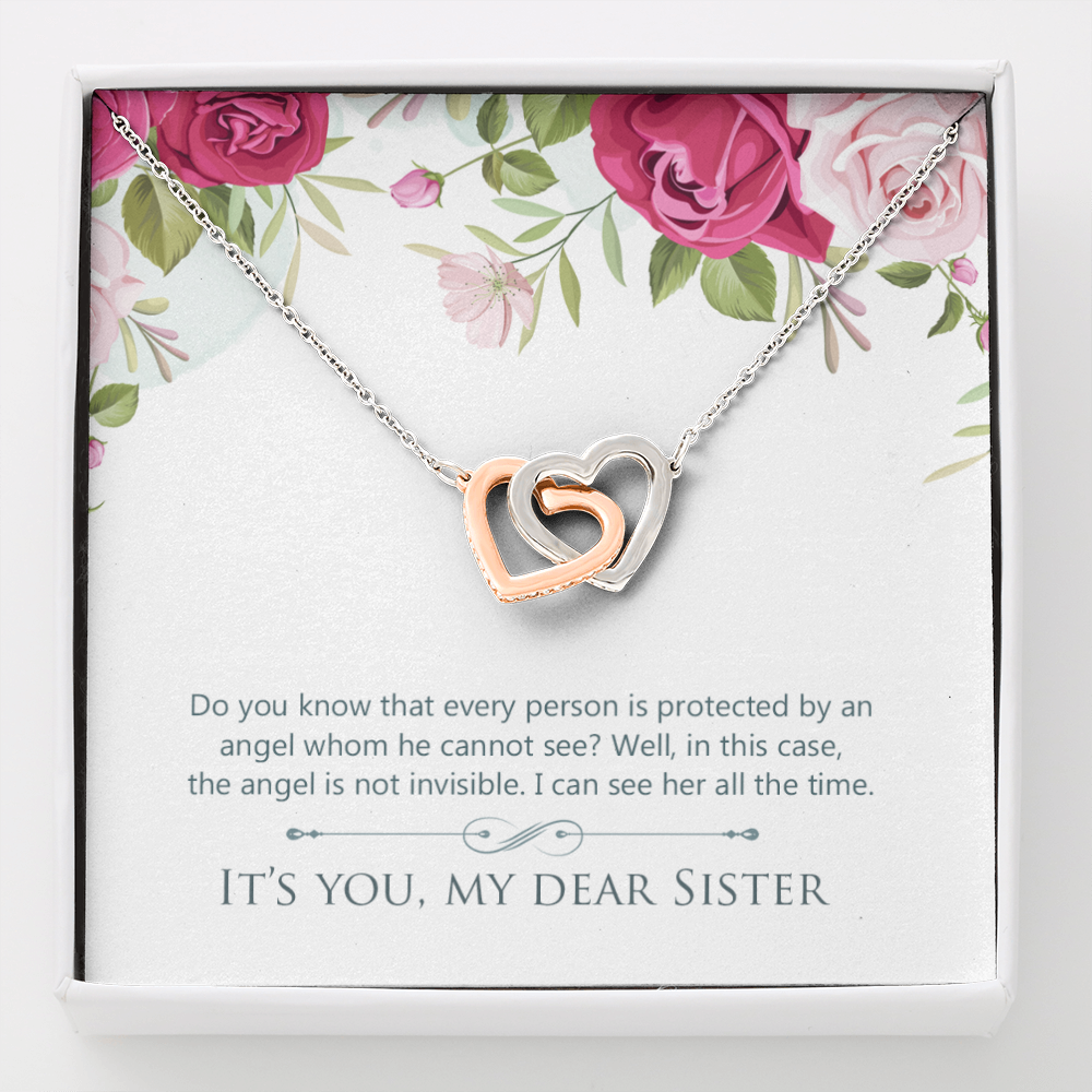 To My Dear Sister - Interlocking Hearts Necklace - JustFamilyThings