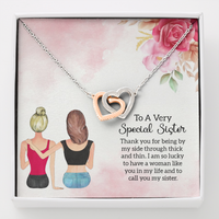 Load image into Gallery viewer, To A Very Special Sister - Interlocking Hearts Necklace - JustFamilyThings
