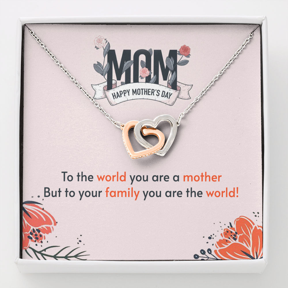 to the world you are a mother - Interlocking Hearts Necklace - JustFamilyThings