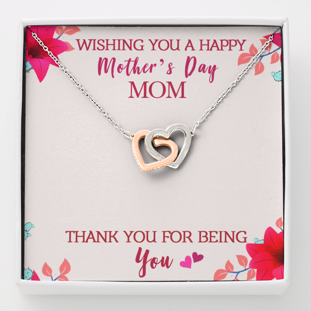 Wishing you a happy Mother's day - Interlocking Hearts Necklace - JustFamilyThings
