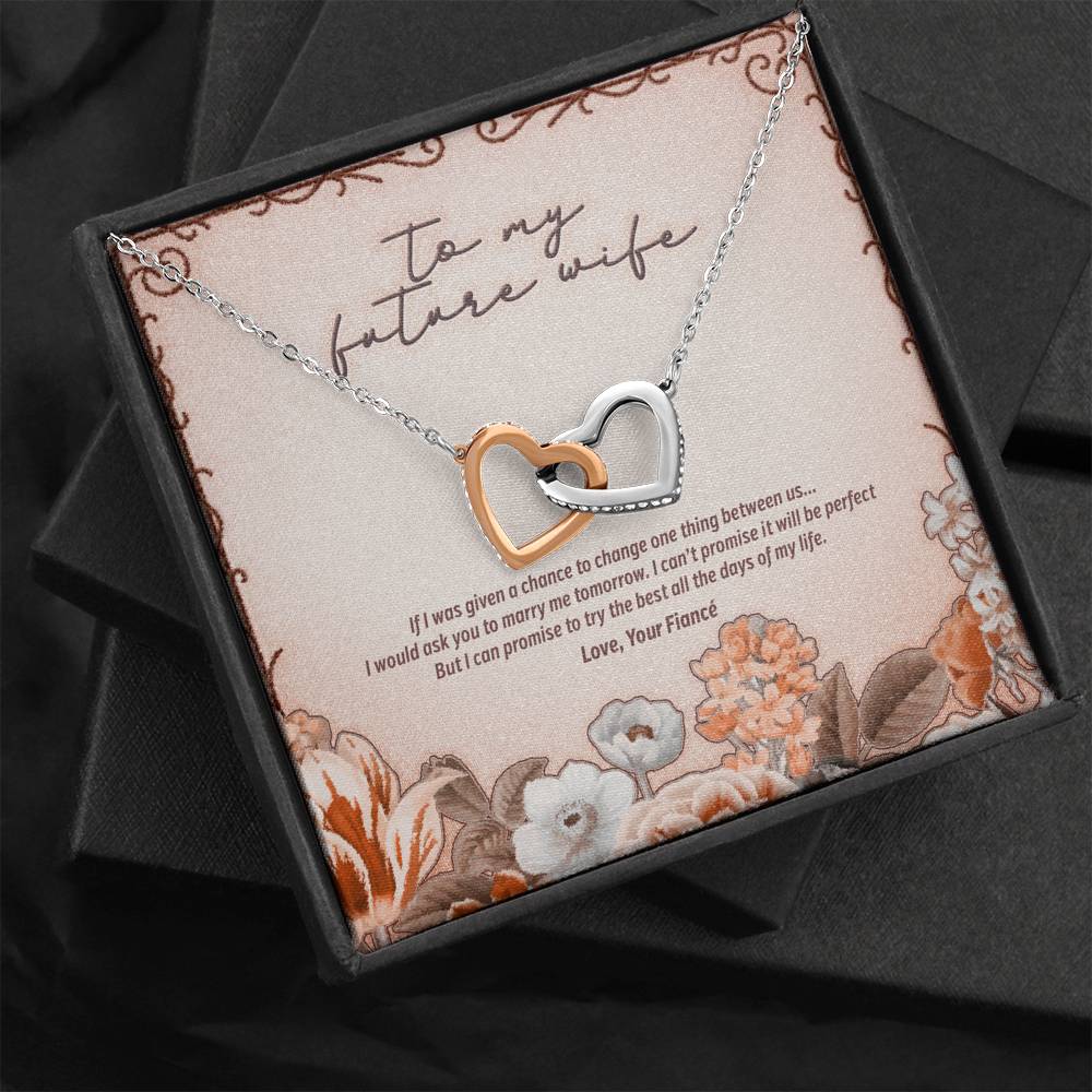 To My Future Wife - Interlocking Hearts Necklace Gift from Fiancé - JustFamilyThings