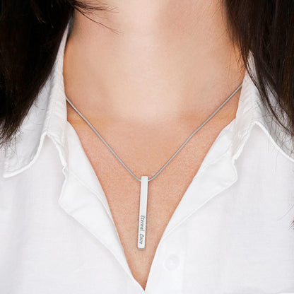 to my bonus mom - Vertical Stick Necklace - JustFamilyThings