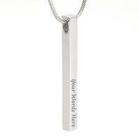 Load image into Gallery viewer, To My Beautiful Wife - Without you I am nothing - Vertical Stick Necklace - JustFamilyThings
