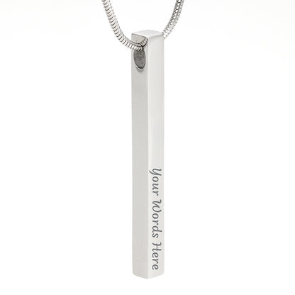 To my Wife - Be strong - Vertical Stick Necklace - JustFamilyThings