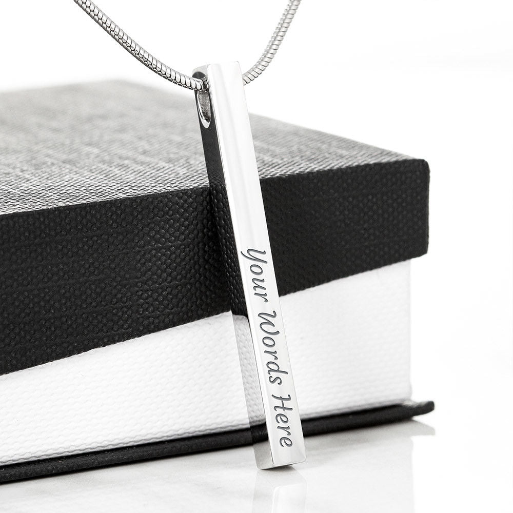 to my bonus mom - Vertical Stick Necklace - JustFamilyThings