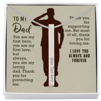 Load image into Gallery viewer, To my dad - You are my first hero - Vertical Stick Necklace - JustFamilyThings
