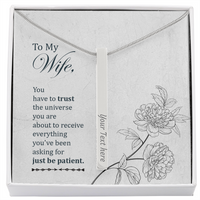 Load image into Gallery viewer, To my wife - You have to trust the universe - Vertical Stick Necklace - JustFamilyThings
