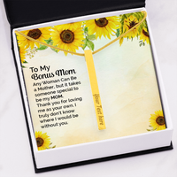 Load image into Gallery viewer, to my bonus mom - Vertical Stick Necklace - JustFamilyThings
