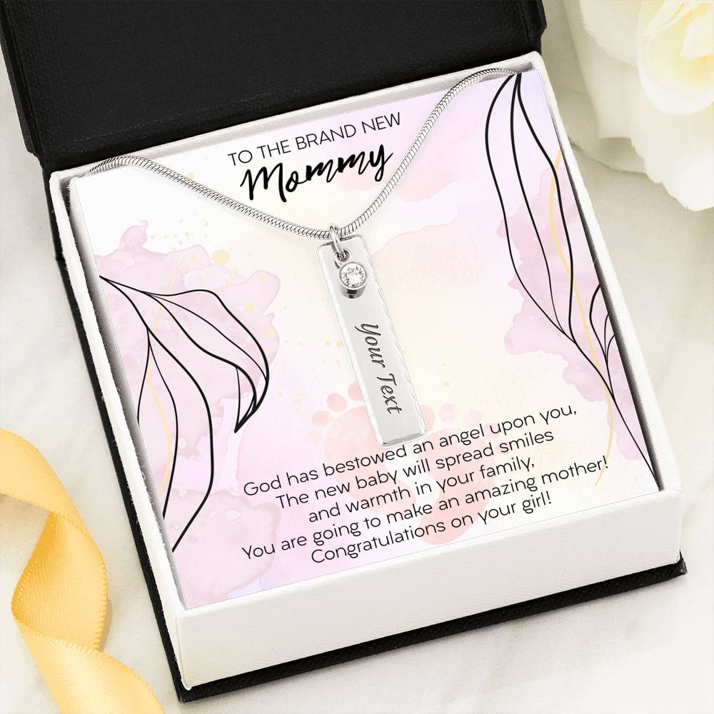 Personalized Birthstone Name Necklace, Custom Engraving and Birthstone, Gift For New Mothers - JustFamilyThings