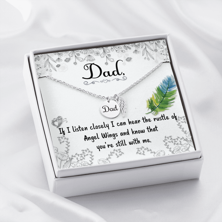 If I listen closely - Dad Remembrance Necklace - JustFamilyThings