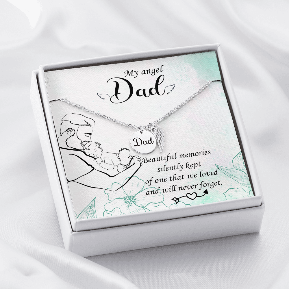 Beautiful memories - Dad Remembrance Necklace - JustFamilyThings