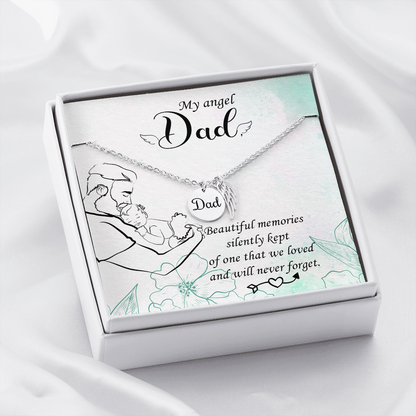 Beautiful memories - Dad Remembrance Necklace - JustFamilyThings
