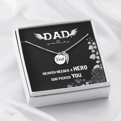 Heaven needed a hero - Dad Remembrance Necklace - JustFamilyThings