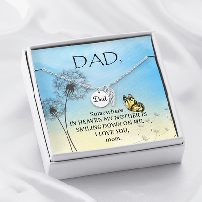 Somewhere in heaven - Dad Remembrance Necklace - JustFamilyThings