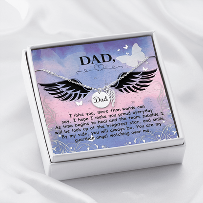 I miss you more than words can describe - Dad Remembrance Necklace - JustFamilyThings