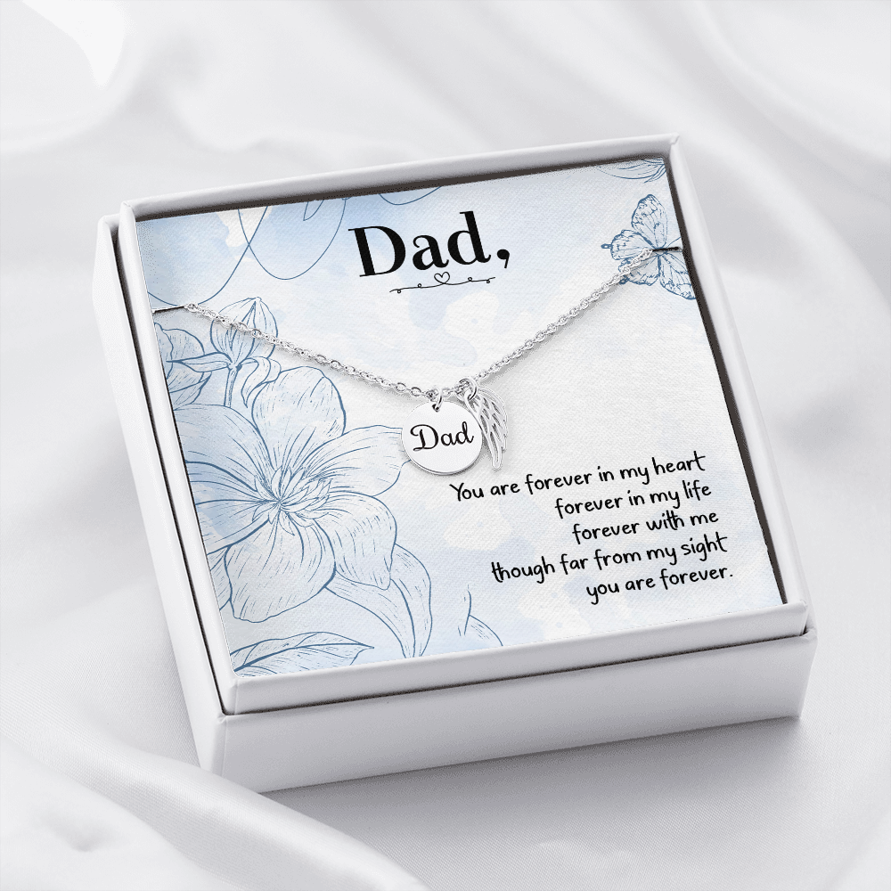 You are forever in my heart - Dad Remembrance Necklace - JustFamilyThings