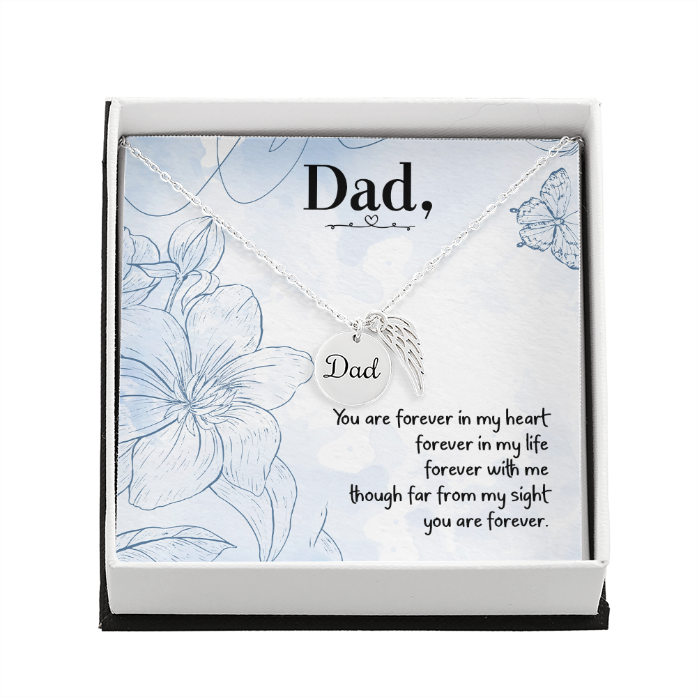 You are forever in my heart - Dad Remembrance Necklace - JustFamilyThings