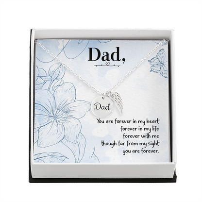 You are forever in my heart - Dad Remembrance Necklace - JustFamilyThings