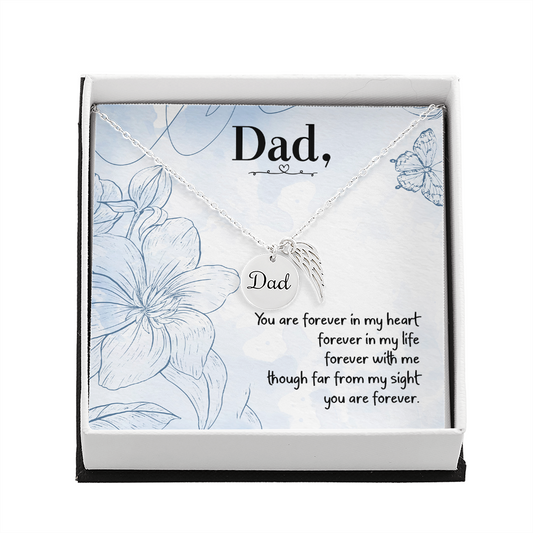 You are forever in my heart - Dad Remembrance Necklace - JustFamilyThings