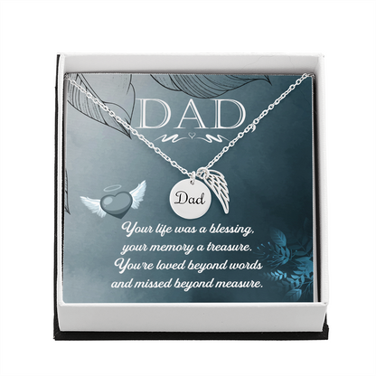 Your life was a blessing - Dad Remembrance Necklace - JustFamilyThings