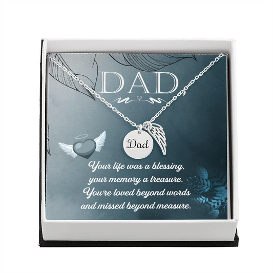 Your life was a blessing - Dad Remembrance Necklace - JustFamilyThings