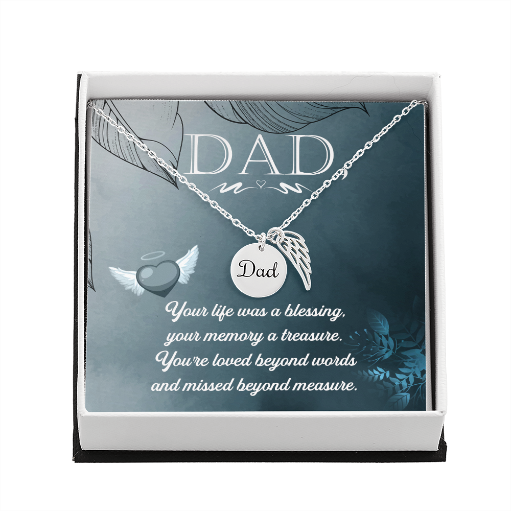 Your life was a blessing - Dad Remembrance Necklace - JustFamilyThings