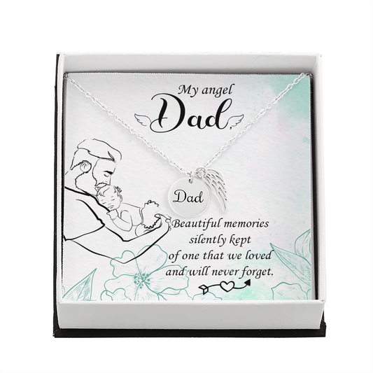 Beautiful memories - Dad Remembrance Necklace - JustFamilyThings