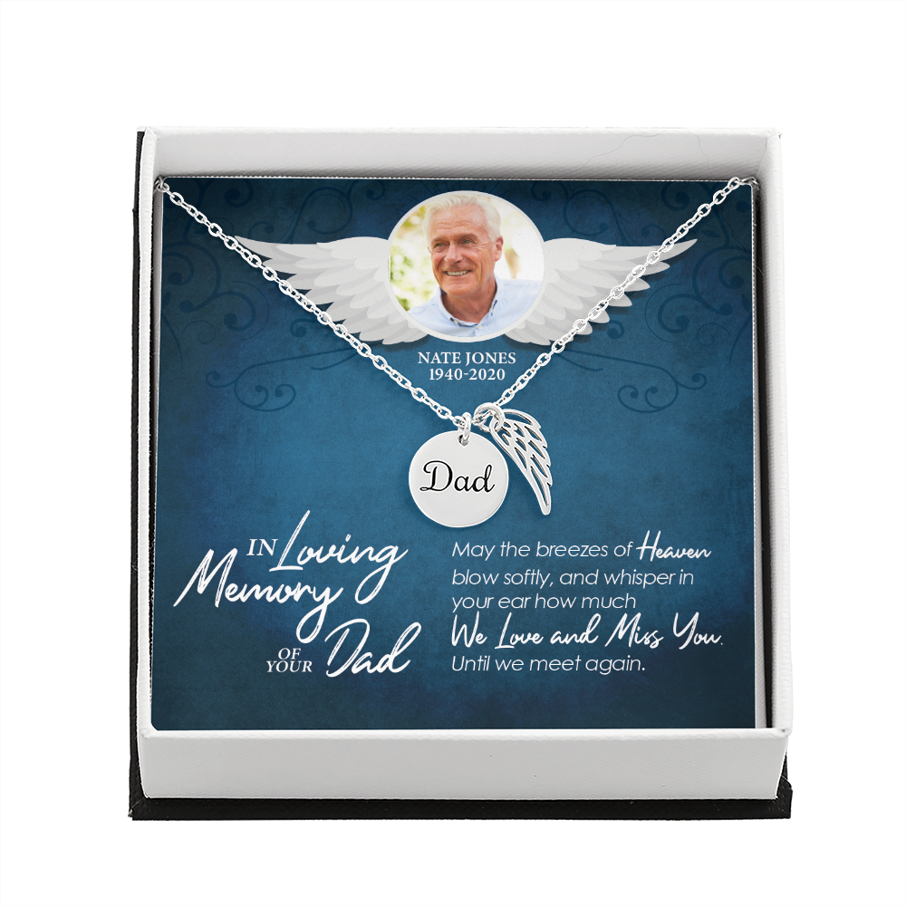 Personalized - In Loving Memory Dad - Dad Remembrance Necklace - JustFamilyThings