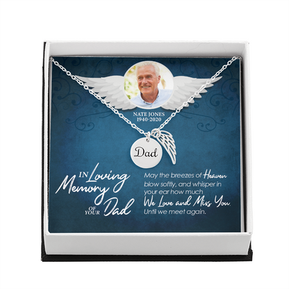 Personalized - In Loving Memory Dad - Dad Remembrance Necklace - JustFamilyThings