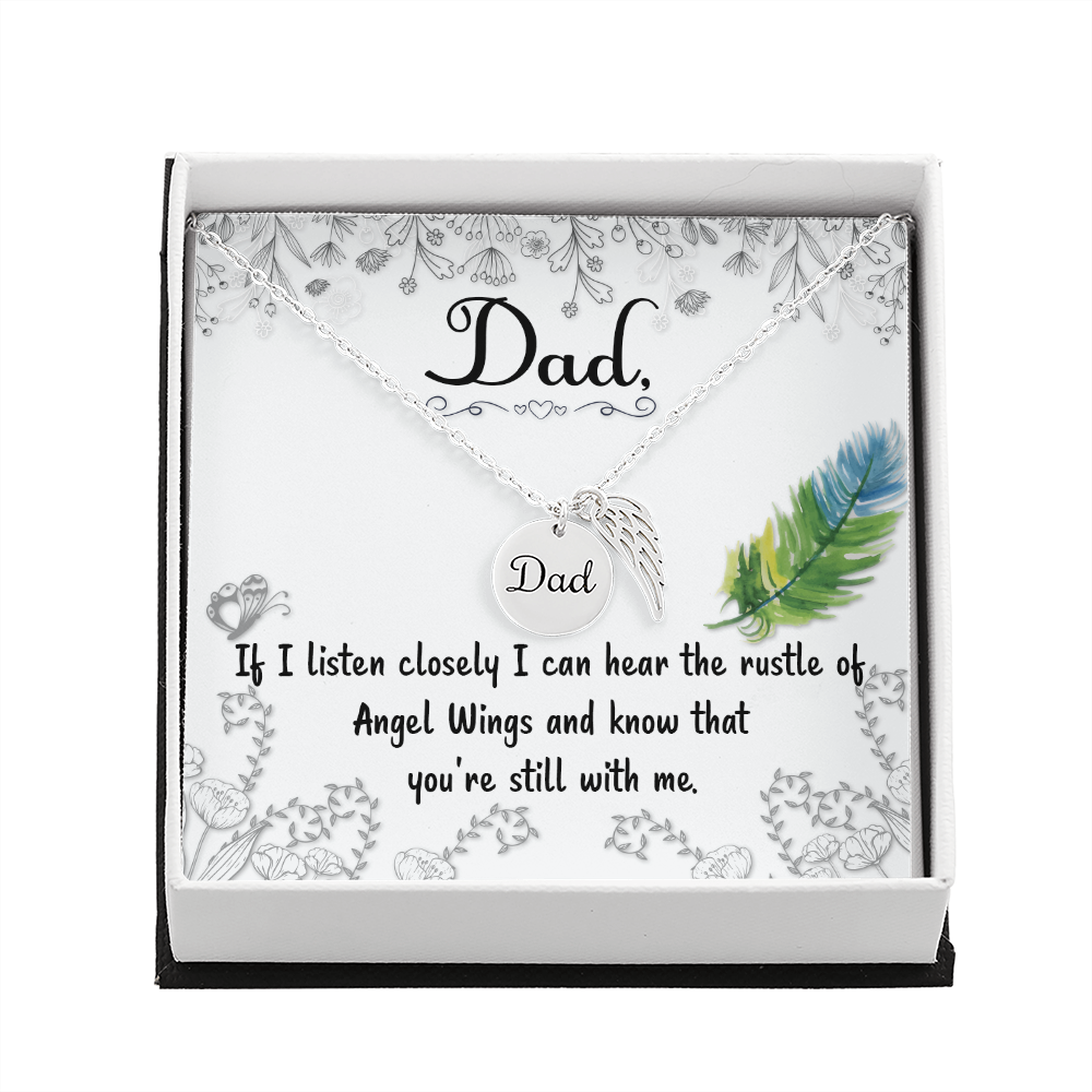 If I listen closely - Dad Remembrance Necklace - JustFamilyThings