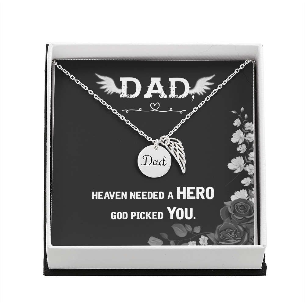 Heaven needed a hero - Dad Remembrance Necklace - JustFamilyThings