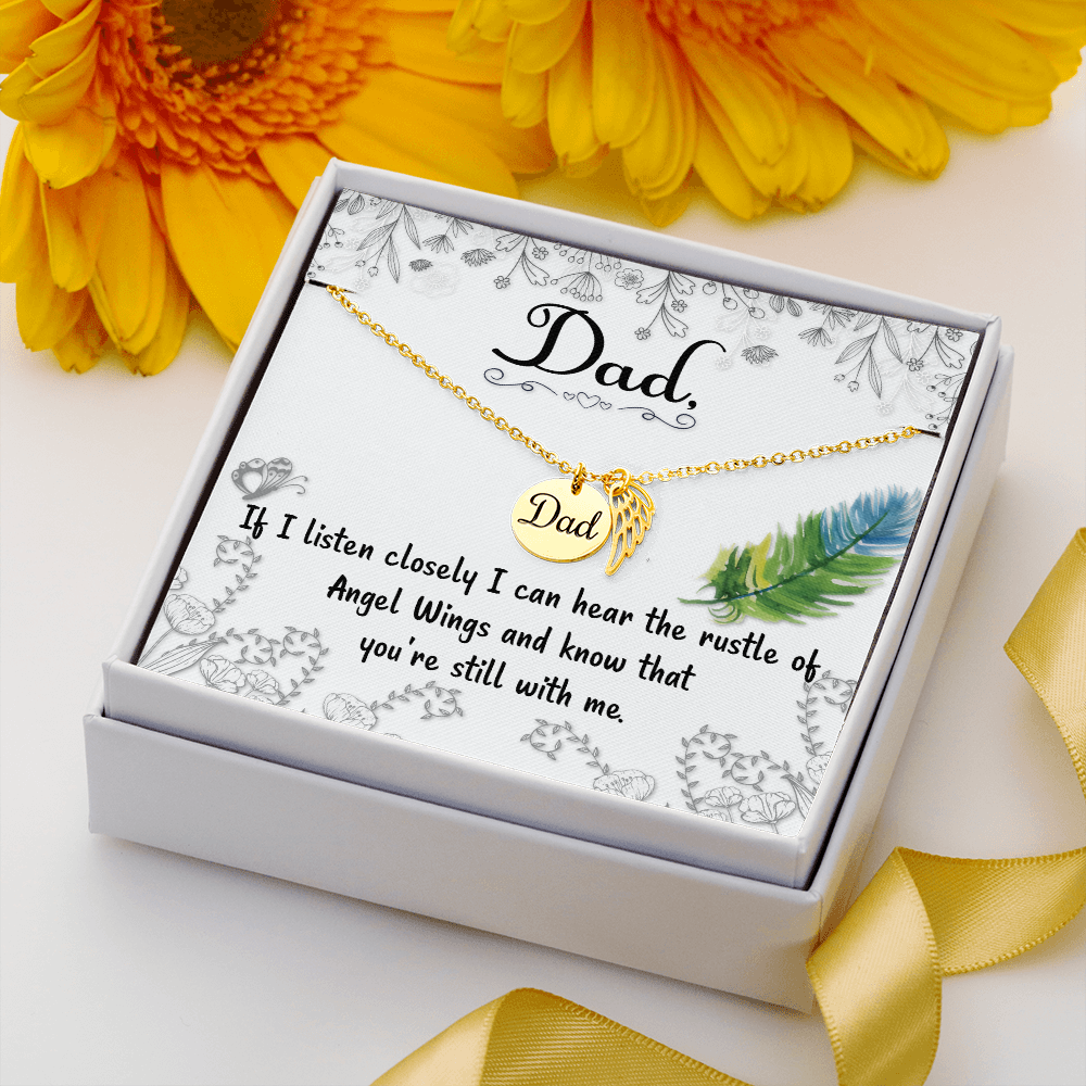If I listen closely - Dad Remembrance Necklace - JustFamilyThings