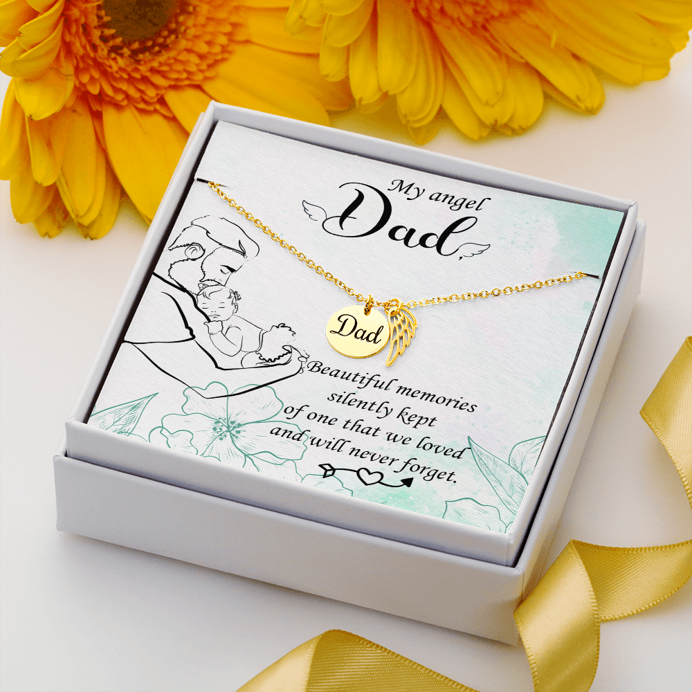 Beautiful memories - Dad Remembrance Necklace - JustFamilyThings