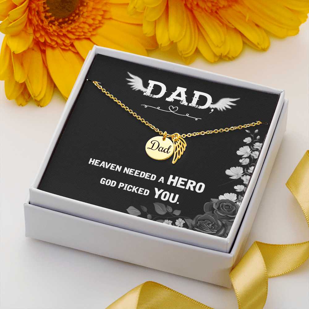 Heaven needed a hero - Dad Remembrance Necklace - JustFamilyThings