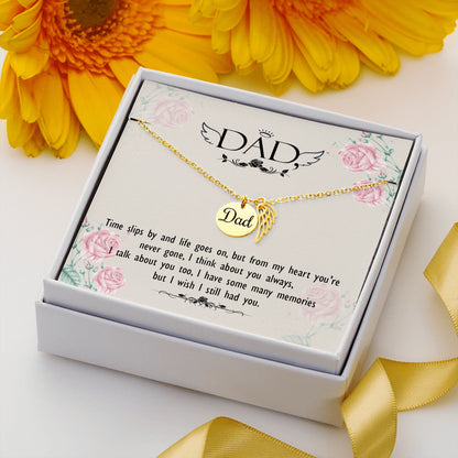 Time slips by - Dad Remembrance Necklace - JustFamilyThings