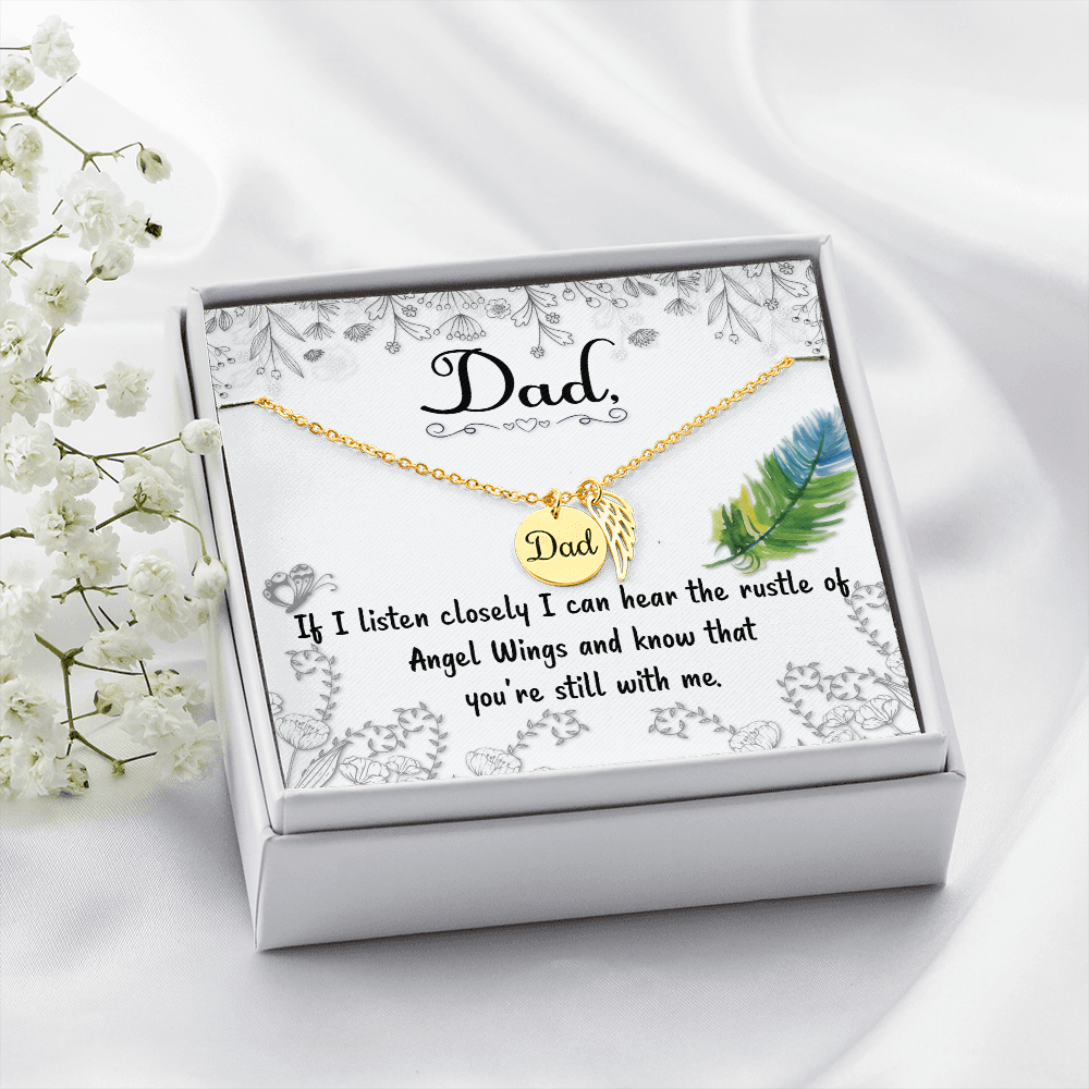 If I listen closely - Dad Remembrance Necklace - JustFamilyThings